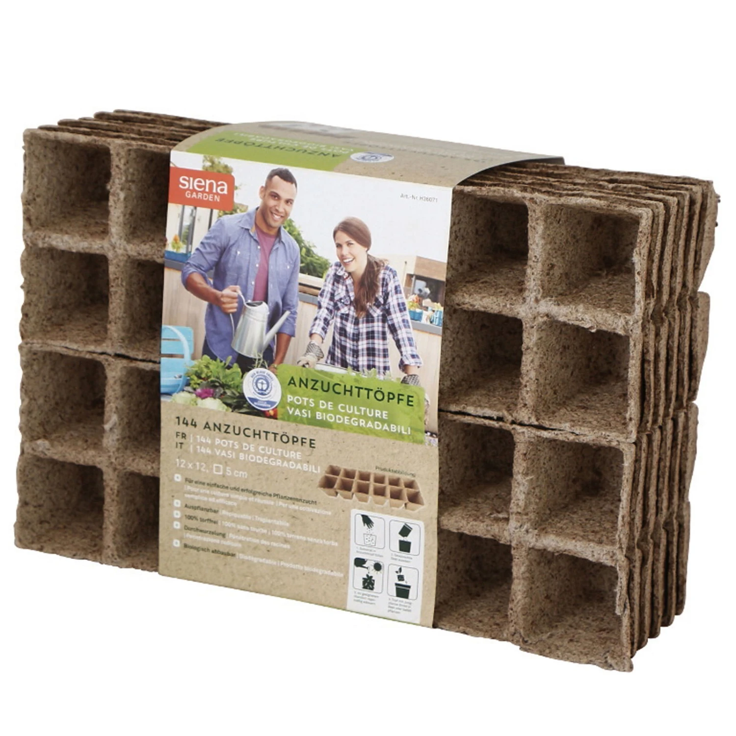 Bio-Anzuchttöpfe Quadratisch, Natur, Kokosfasern 2 Bio-Anzuchttöpfe Quadratisch, Natur, Kokosfasern – Bild 2