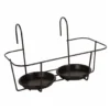 Haken-Blumentopfhalter, Metall, Schwarz, 34 X 18 Cm, Für Zwei Töpfe