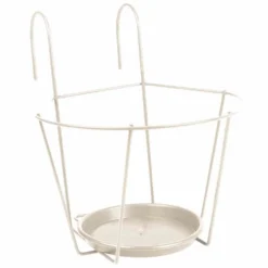 Haken-Blumentopfhalter, Metall, Weiß, Praktische Einhängehaken