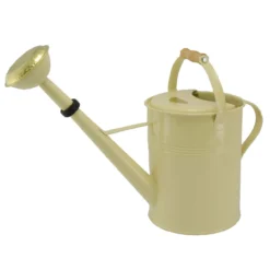 Zinkgießkanne Mit Holzgriff Und Messingbrause, Creme