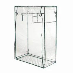 Tomaten-Gewächshaus, 100 X 50 X 150 Cm, Grün, PVC-Folie, Gitterboden