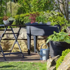 Hochbeet Mit Deckel, Anthrazit, Ca. 100 X 50 X 107 Cm -Fiskar Garten Geschaft 0980250129 Hochbeet mit Beinen und Deckel anthrazit 111345