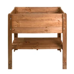 Hochbeet Mit Ablage, Dunkelbraun, 80,5 X 78,5 X 40 Cm