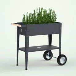 Hochbeet-Trolley Mit Rädern, Anthrazit, Metall, 75 X 35 X 80 Cm, 47 L -Fiskar Garten Geschaft 0980250141 Urban Garden Trolly auf Raedern anthrazit 10 84504