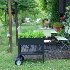 Hochbeet-Trolley Mit Rädern, Anthrazit, Metall, 75 X 35 X 80 Cm, 47 L -Fiskar Garten Geschaft 0980250141 Urban Garden Trolly auf Raedern anthrazit 13 84502