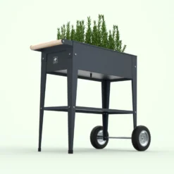 Hochbeet-Trolley Mit Rädern, Anthrazit, Metall, 75 X 35 X 80 Cm, 47 L -Fiskar Garten Geschaft 0980250141 Urban Garden Trolly auf Raedern anthrazit 8 84506