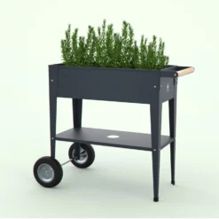 Hochbeet-Trolley Mit Rädern, Anthrazit, Metall, 75 X 35 X 80 Cm, 47 L -Fiskar Garten Geschaft 0980250141 Urban Garden Trolly auf Raedern anthrazit 9 84505