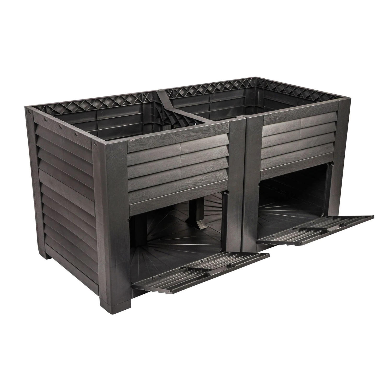 Maxi-Hochbeet Mit 2 Fächern, Anthrazit, Polypropylen, L150 X B76 X H78 Cm 3 Maxi-Hochbeet Mit 2 Fächern, Anthrazit, Polypropylen, L150 X B76 X H78 Cm – Bild 3