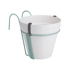 Elho Pflanzgefäß Loft Urban Balcony Potholder Weiß, Ø 18x H 19,5 Cm, Erdvol. 3 L