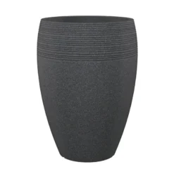 Pflanzgefäß Lineo High, Schwarz Granit, Ø 39 X H 54 Cm