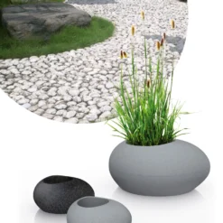 Pflanzstein Flow, Stony Black, L 48 X B 38 X H 23 Cm -Fiskar Garten Geschaft 3210103633 3210103634 3210103635 3210103636 Pflanzstein Flow stony black grey 55927