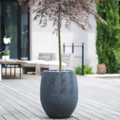 Pflanzgefäß Graphit Egg, Anthrazit, Wasserdicht, Robust -Fiskar Garten Geschaft 3210103698 Pflanzgefaess Graphit Egg anthrazit D50xH60cm 53Ltr 1 62076