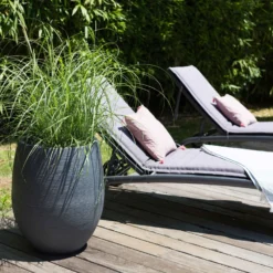 Pflanzgefäß Graphit Egg, Anthrazit, Wasserdicht, Robust -Fiskar Garten Geschaft 3210103698 Pflanzgefaess Graphit Egg anthrazit D50xH60cm 53Ltr 5 62073