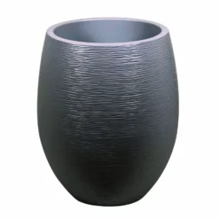 Pflanzgefäß Graphit Egg, Anthrazit, Wasserdicht, Robust