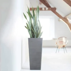 Pflanzgefäß 'Rotterdam MidHigh', Grau -Fiskar Garten Geschaft 3210104153 pflanzgefaess rotterdam high 1 117471