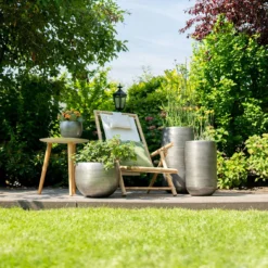 Pflanzgefäß 'Rowen', Silber, Ø 41 X H 72 Cm -Fiskar Garten Geschaft 3210801614 3210801615 3210801617 3210801618 3210801635 3210801636 3210801637 3210801638 Pflanzgefaess Rowen silber 2 114961