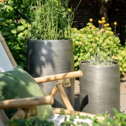 Pflanzgefäß 'Rowen', Silber, Ø 41 X H 72 Cm -Fiskar Garten Geschaft 3210801635 3210801636 3210801637 3210801638 Pflanzgefaess Rowen silber 11 115028
