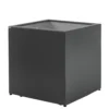 Gartensilber Pflanztrog Kubus Mit Rollen, Anthrazit