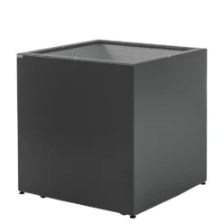 Gartensilber Pflanztrog Kubus Mit Rollen, Anthrazit